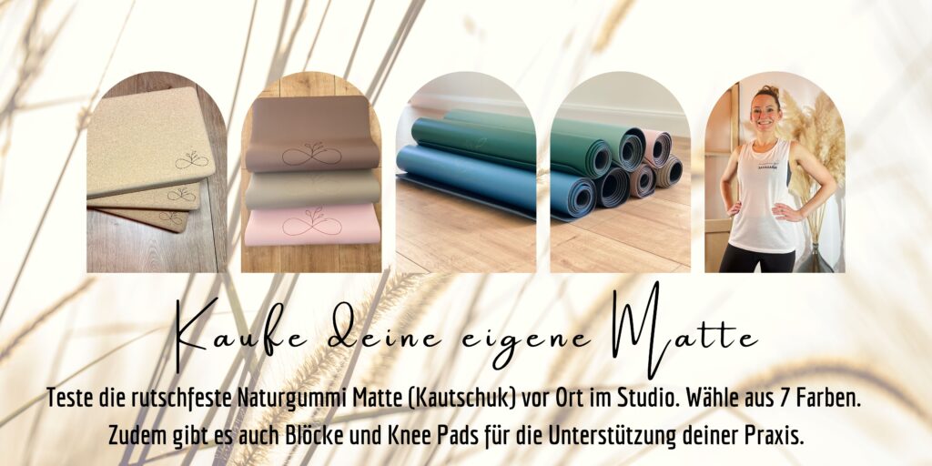 Übersicht aller Produkte im Shop, Matten, Yoga Blöcke, Knee Pads, Pullover, Shirts für das Training